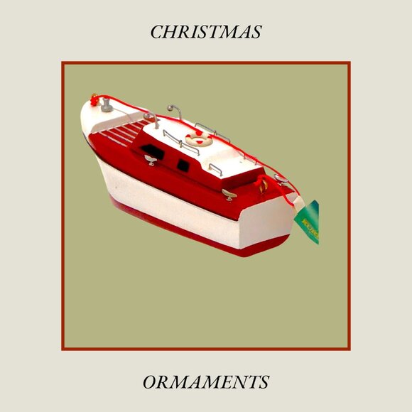 Kurt S. Adler Fishing Boat Christmas Tree Ornament Vintaged Collectable Detailed - Picture 11 of 16